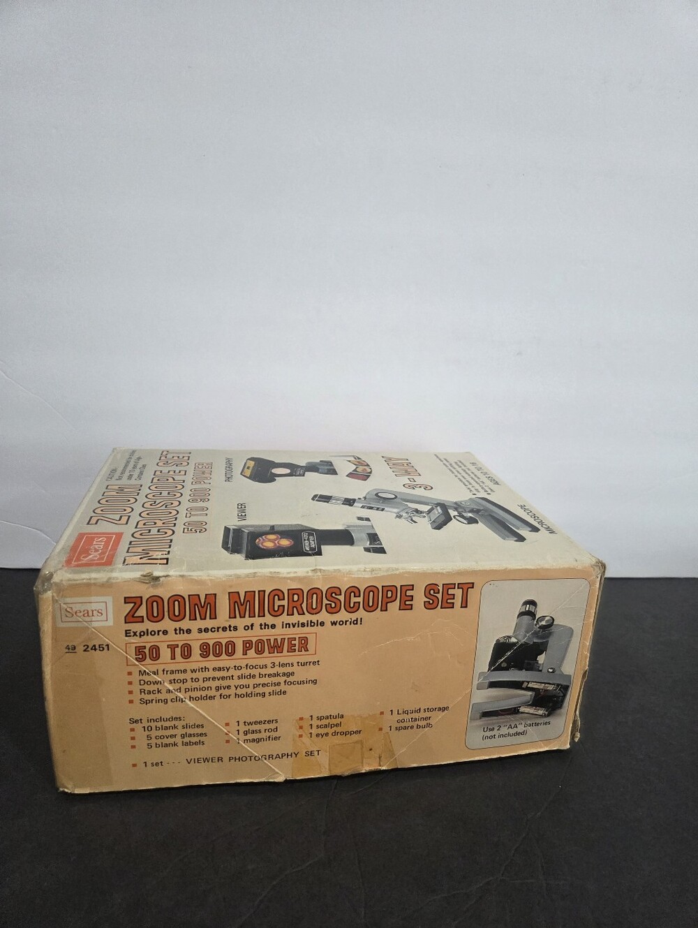 Sears Zoom Microscope Set 50 to 900 Power - White/Gray - Picture 9 of 10
